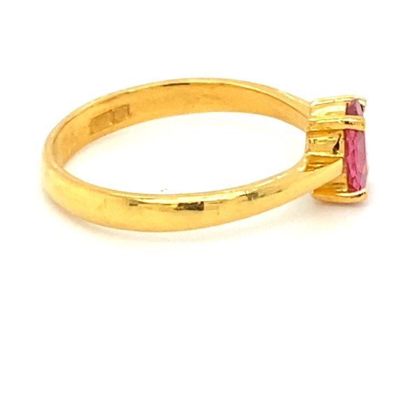 Red Mahenge Spinel 1.01ct Solid 22K Gold Ring - Picture 4 of 7